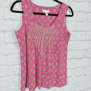 Charter Club Sleeveless Top with Gold Embroidery